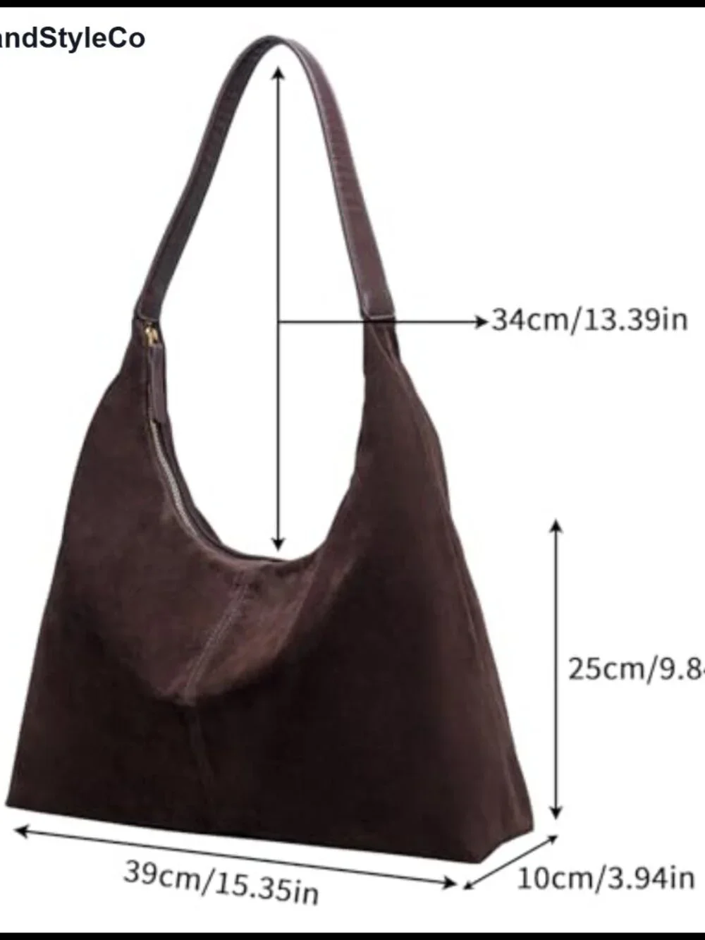 Suede Leather Hobo Shoulder Bag Slouchy Tote Handbag Crescent Purse Women Daily